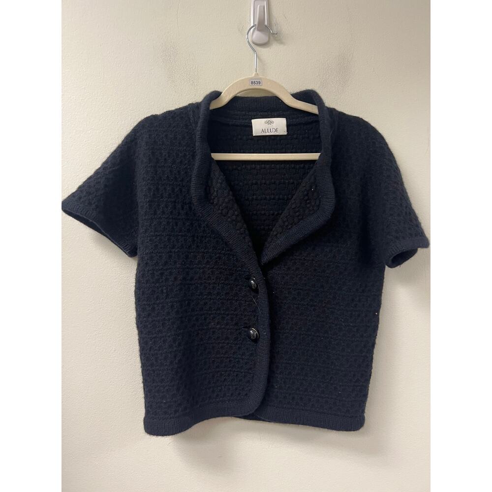 Allude Black Short Sleeve Sweater